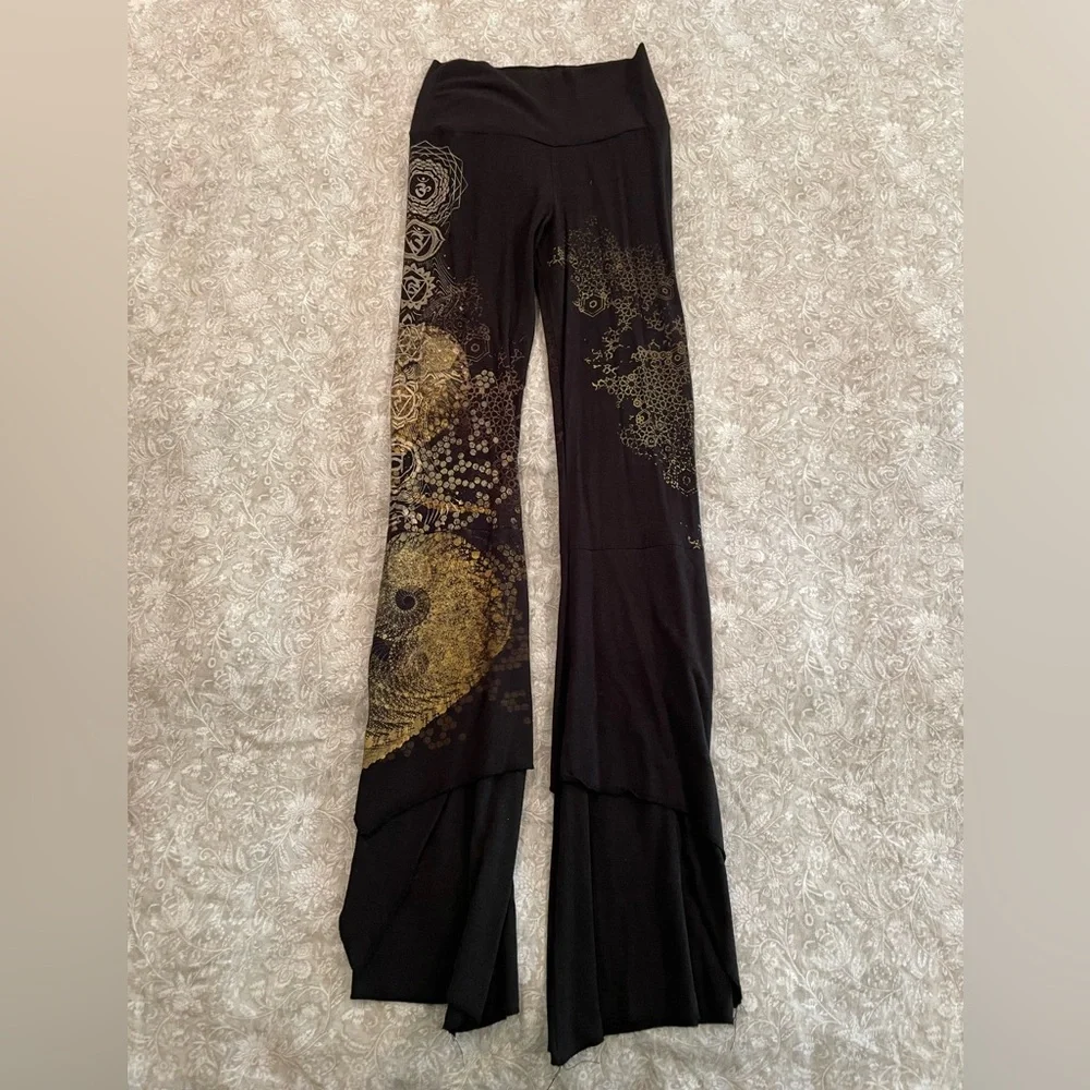 Festival Burning Man Sacred Geometry Flowy Leggings Pants Yoga Size Small - Picture 3 of 5